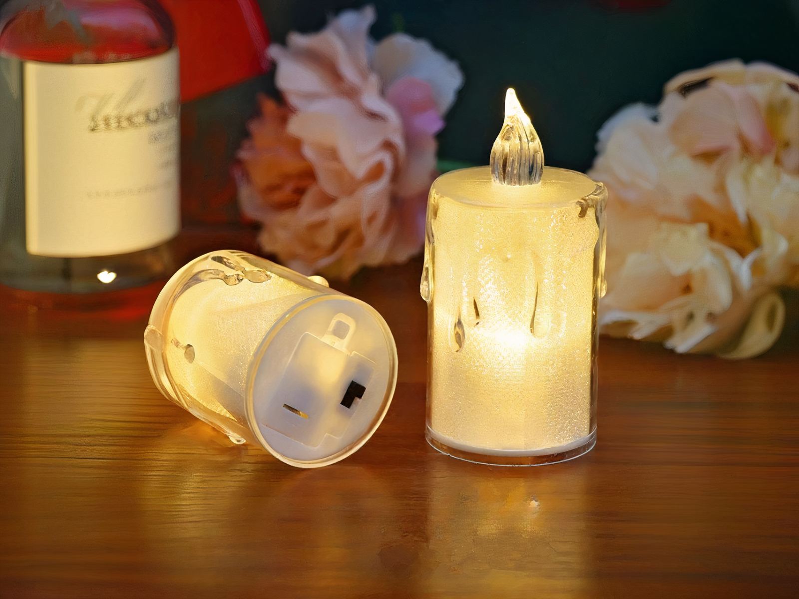 Lot de 24 bougies LED flamme vacillante avec lumière jaune