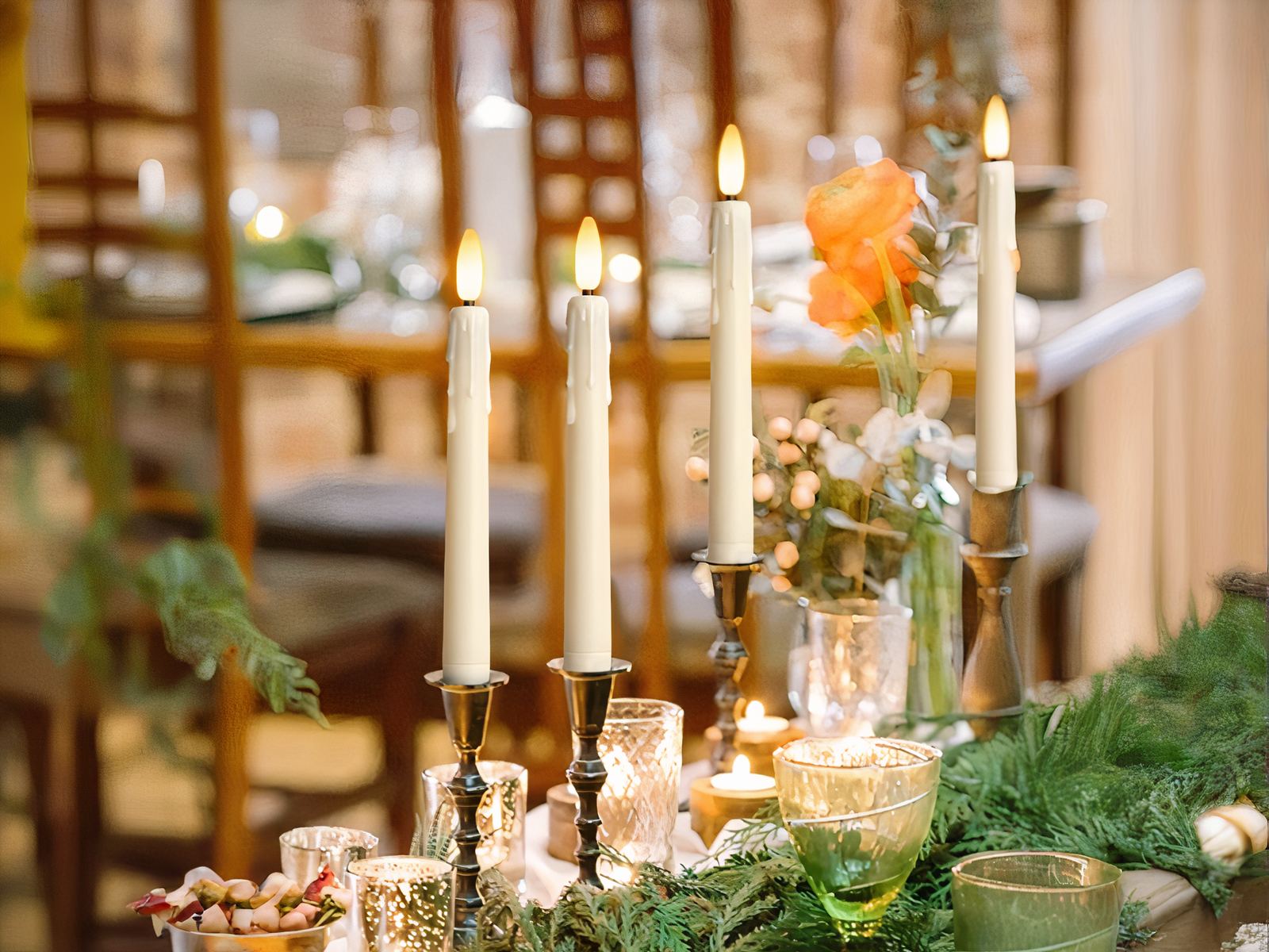 Lot de 6 bougies LED flamme vacillante avec télécommande