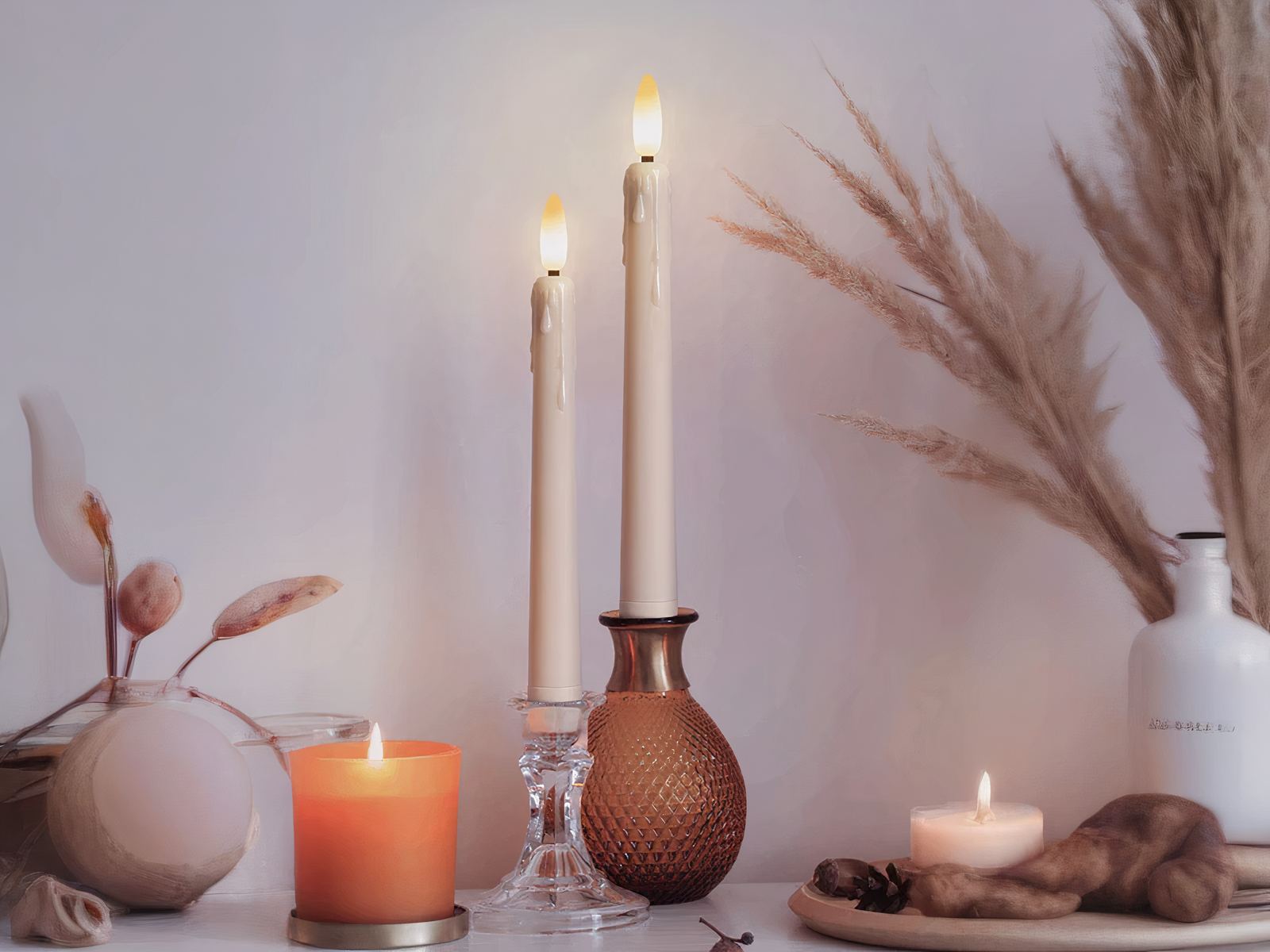 Lot de 6 bougies LED flamme vacillante avec télécommande