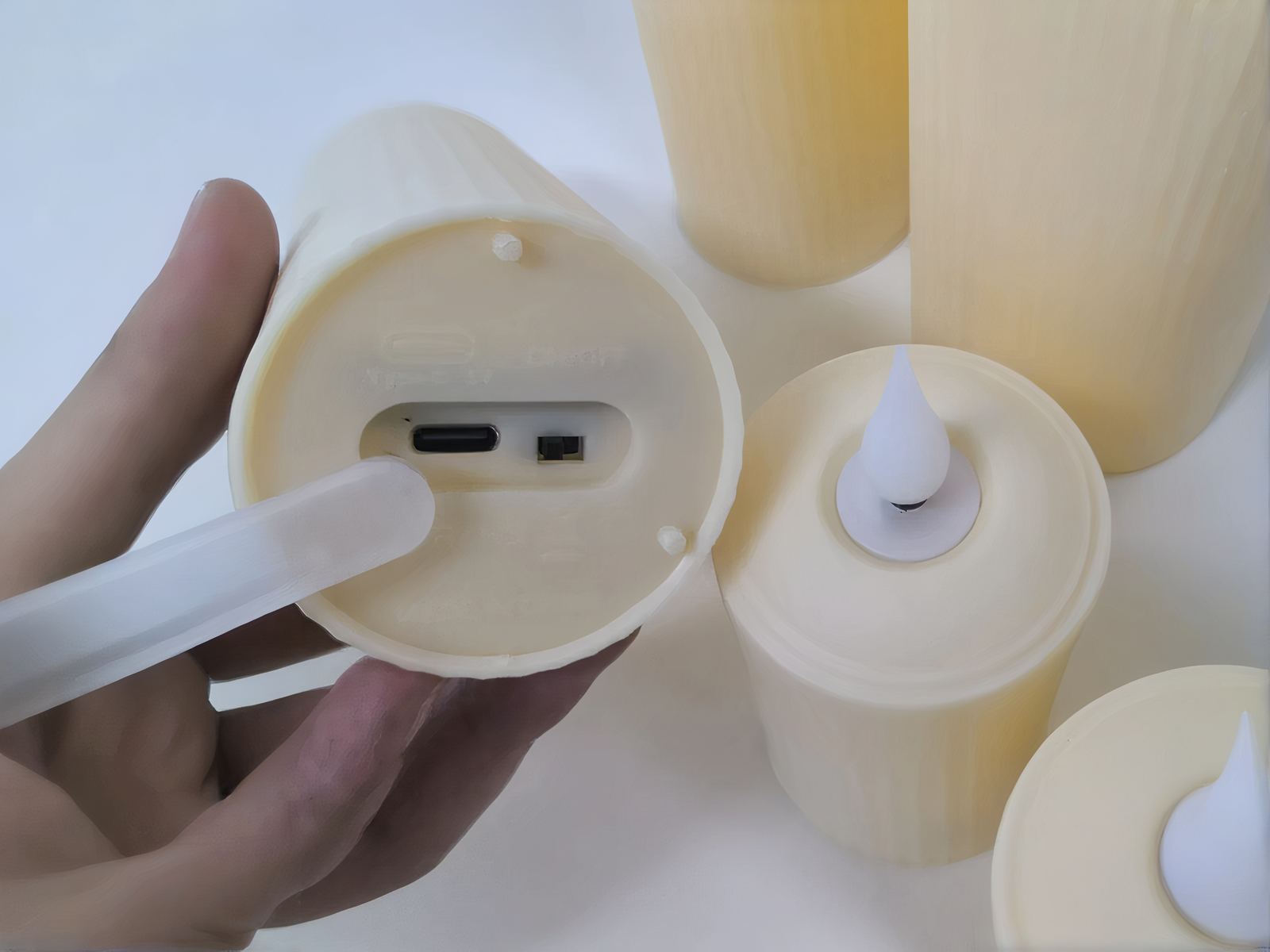 Lot de 6 bougies LED flamme vacillante design et élégantes