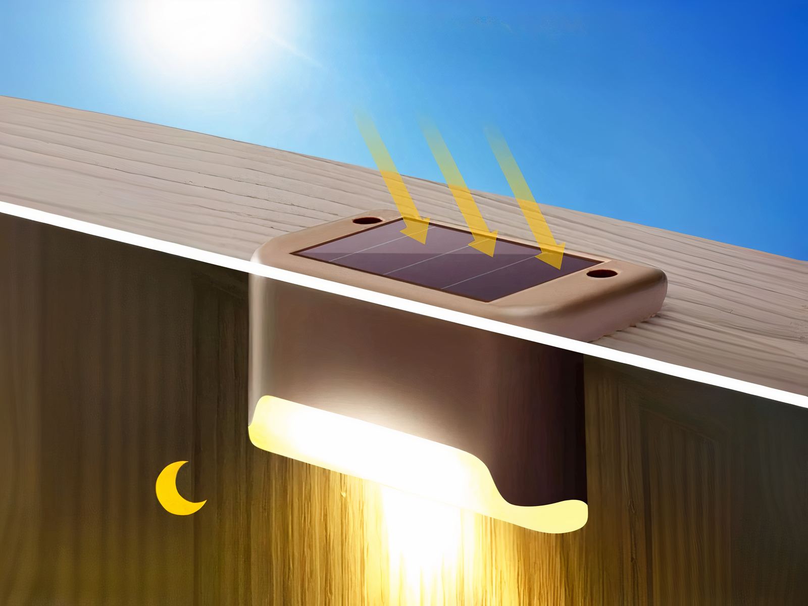 Lot de 8 appliques LED solaires marron design et élégantes