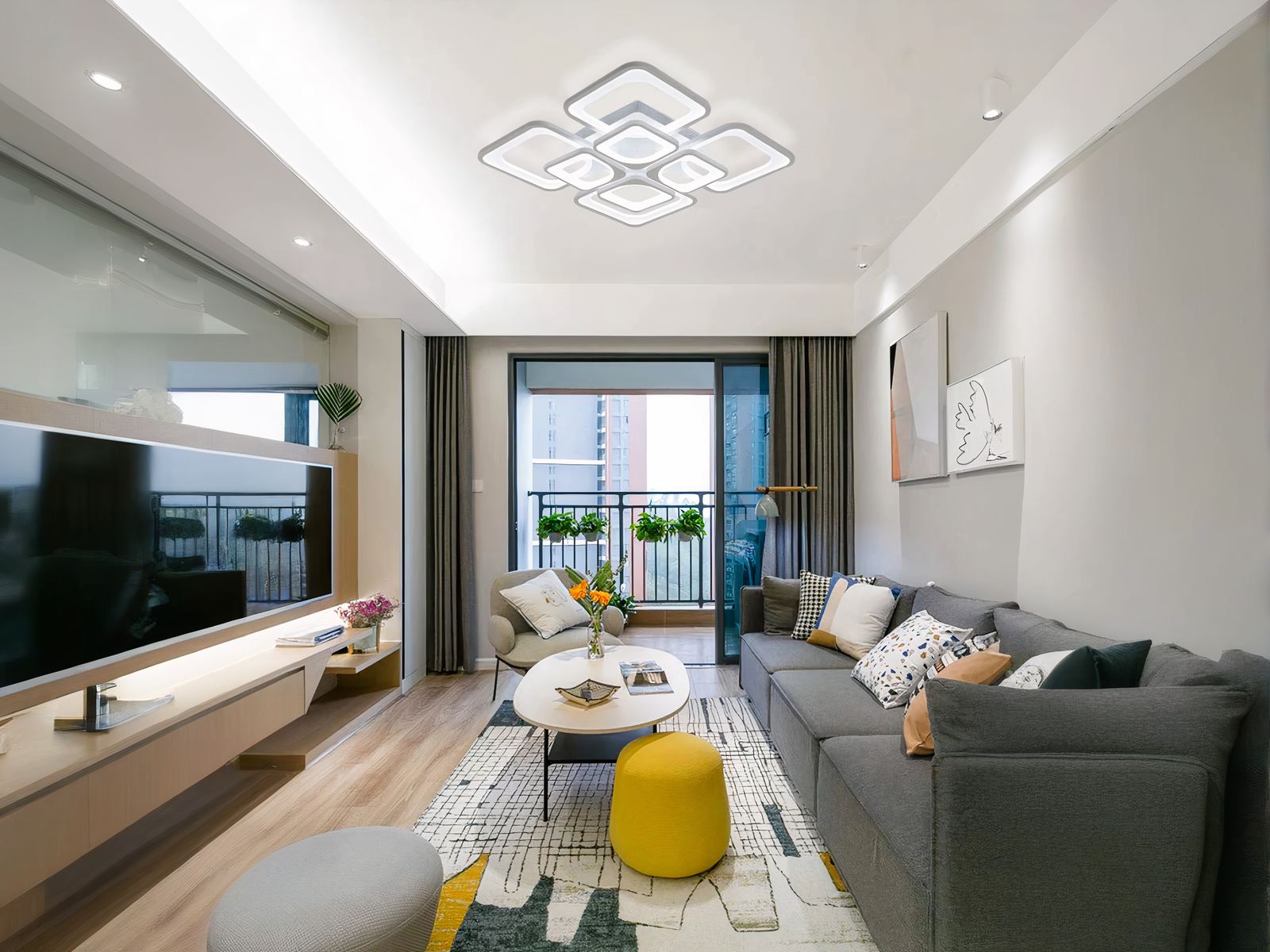 Luminaire LED intérieur élégant et carré