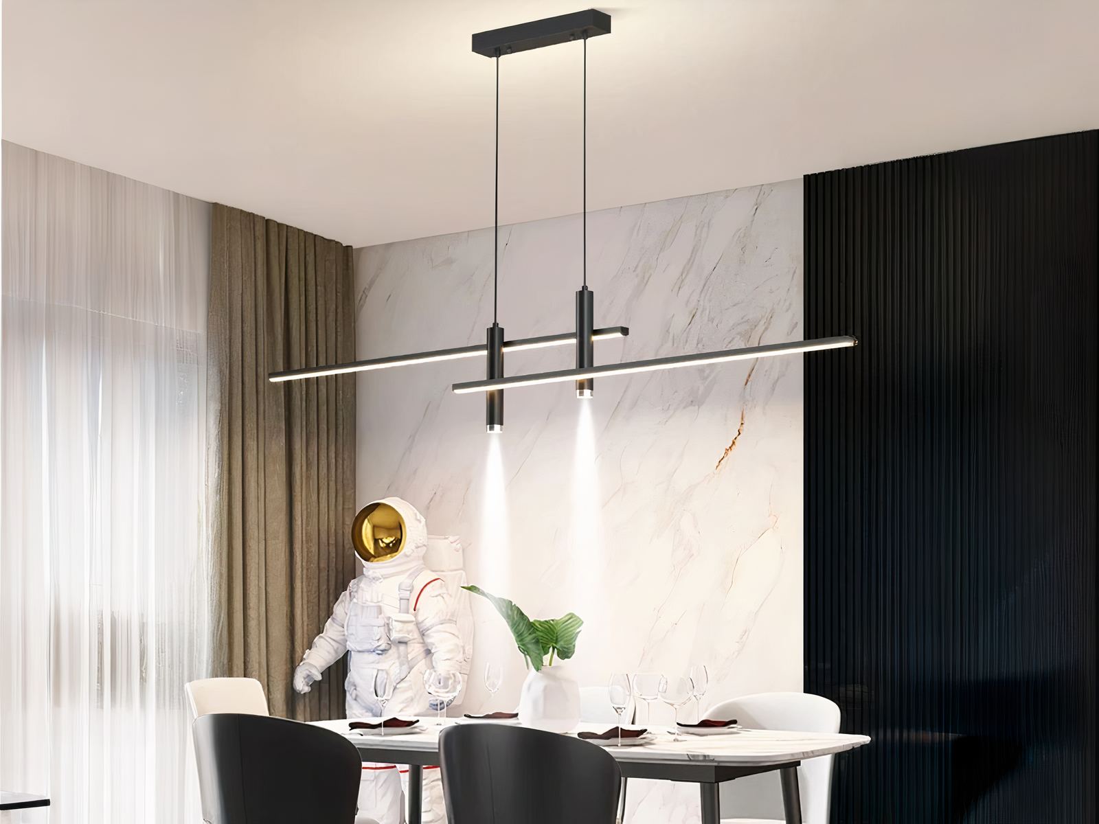 Lustre LED Design et Ajustable