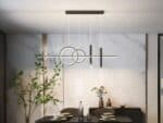 Lustre LED noir décoratif et minimaliste