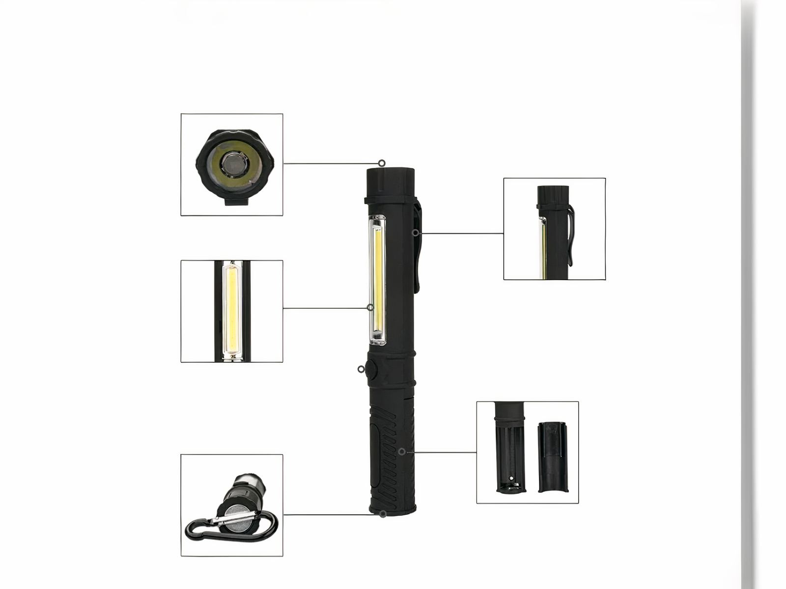 Mini lampe led multifonctionnelle étanche et noire