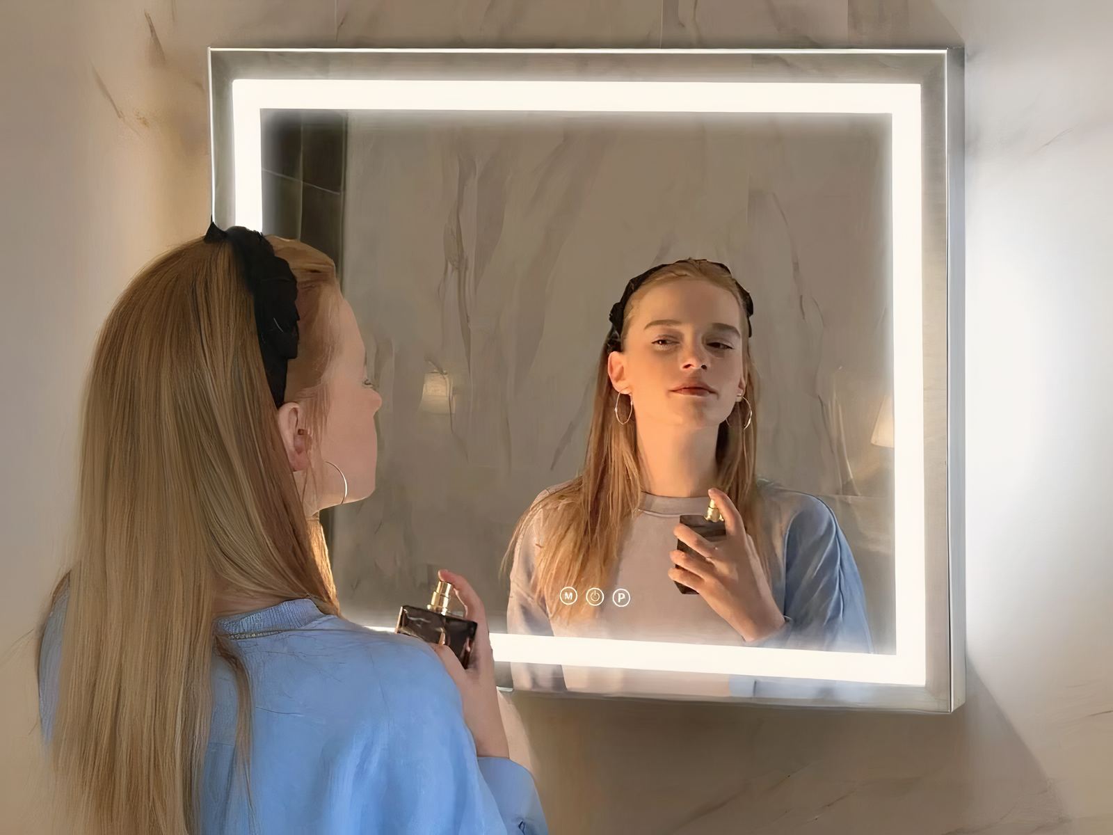 Miroir LED coiffeuse élégant grand format