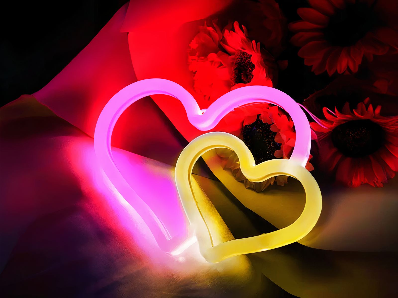 Néon LED design en forme de coeur