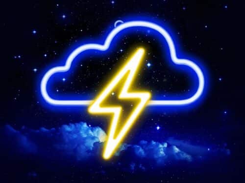 Néon LED en forme de nuage avec éclair