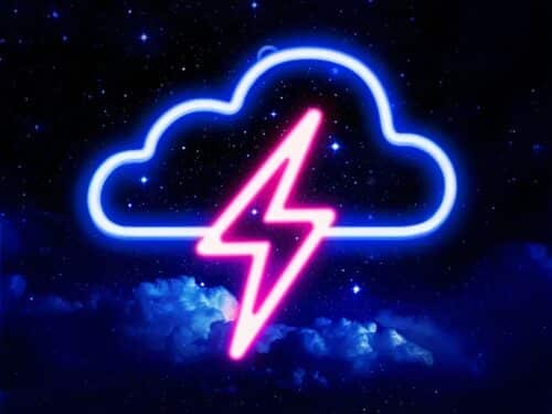 Néon LED en forme de nuage avec éclair