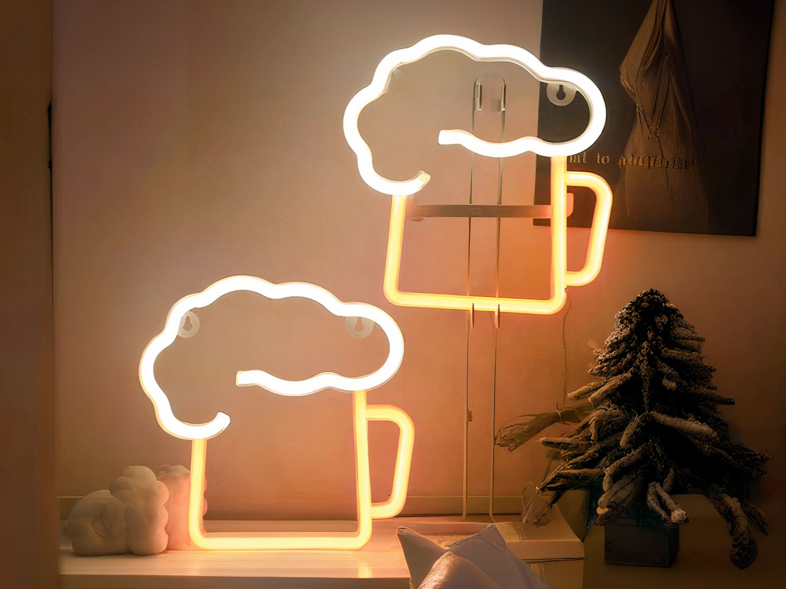 Néon LED en forme de verre à bière