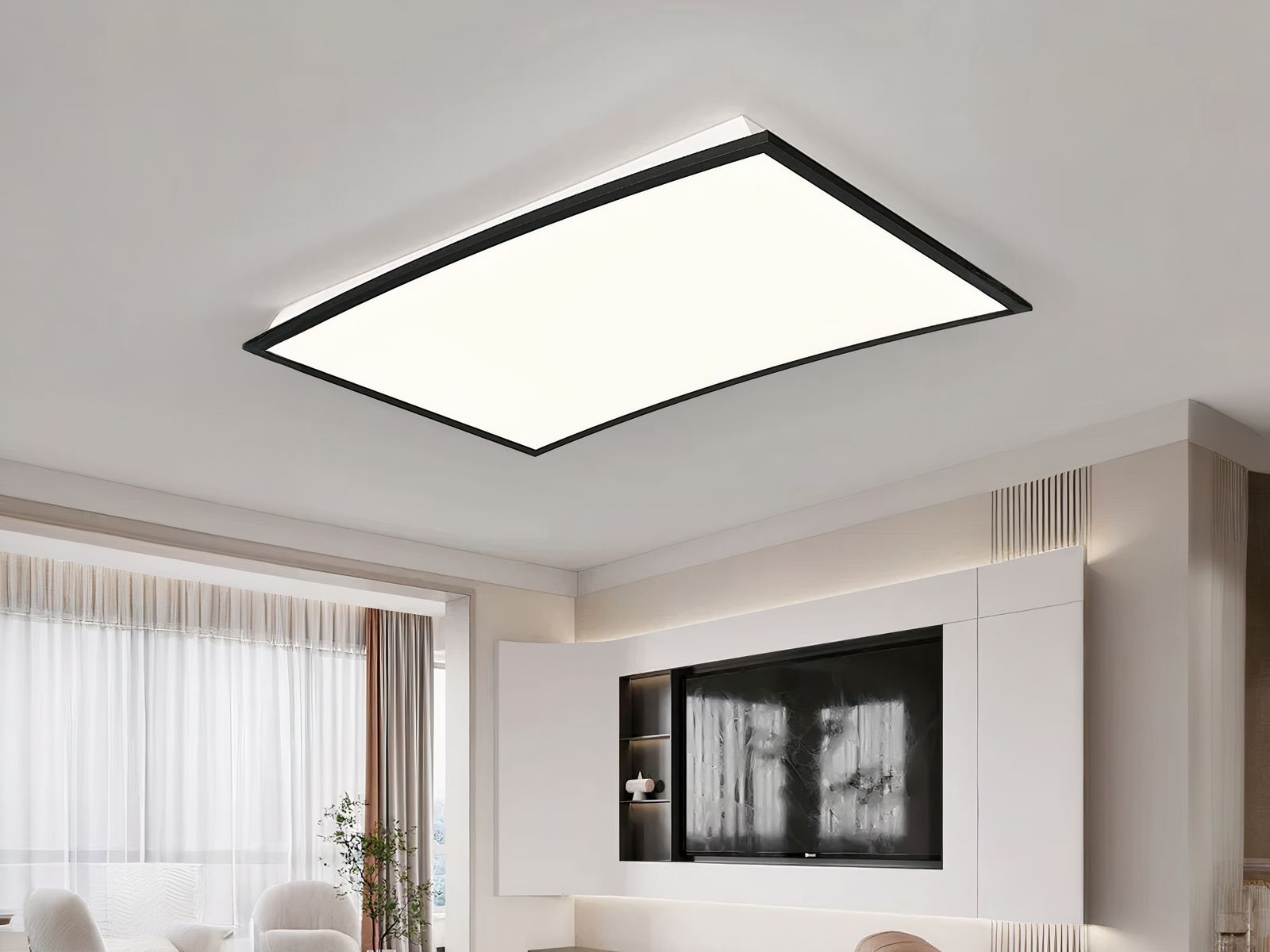 Panneau LED design moderne et rectangulaire incurvé