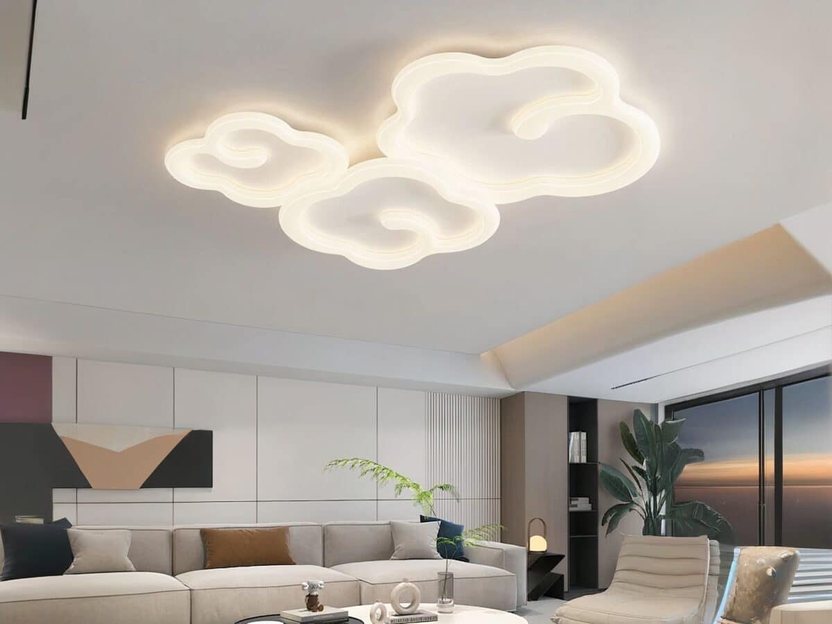 Plafond nuage LED design et moderne Plafond nuage LED design et moderne dans un salon