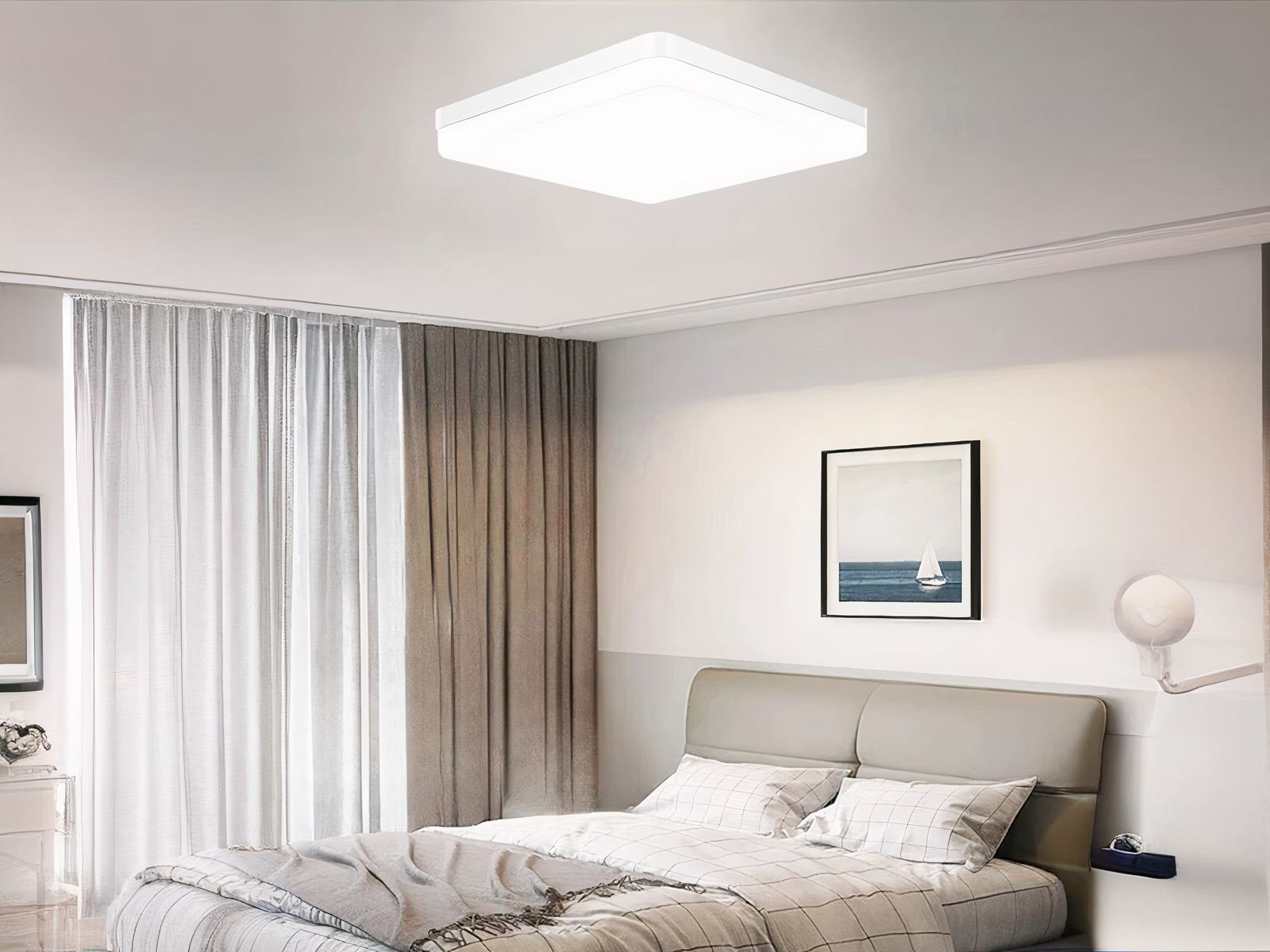 Plafonnier LED carré au style minimaliste