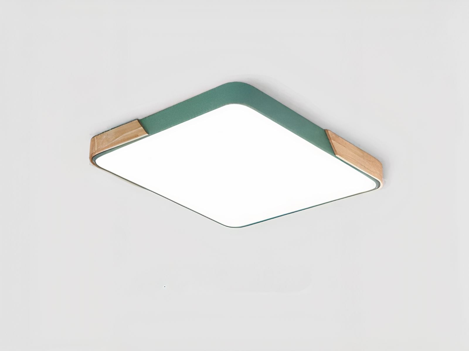 Plafonnier LED design en forme carré en bois