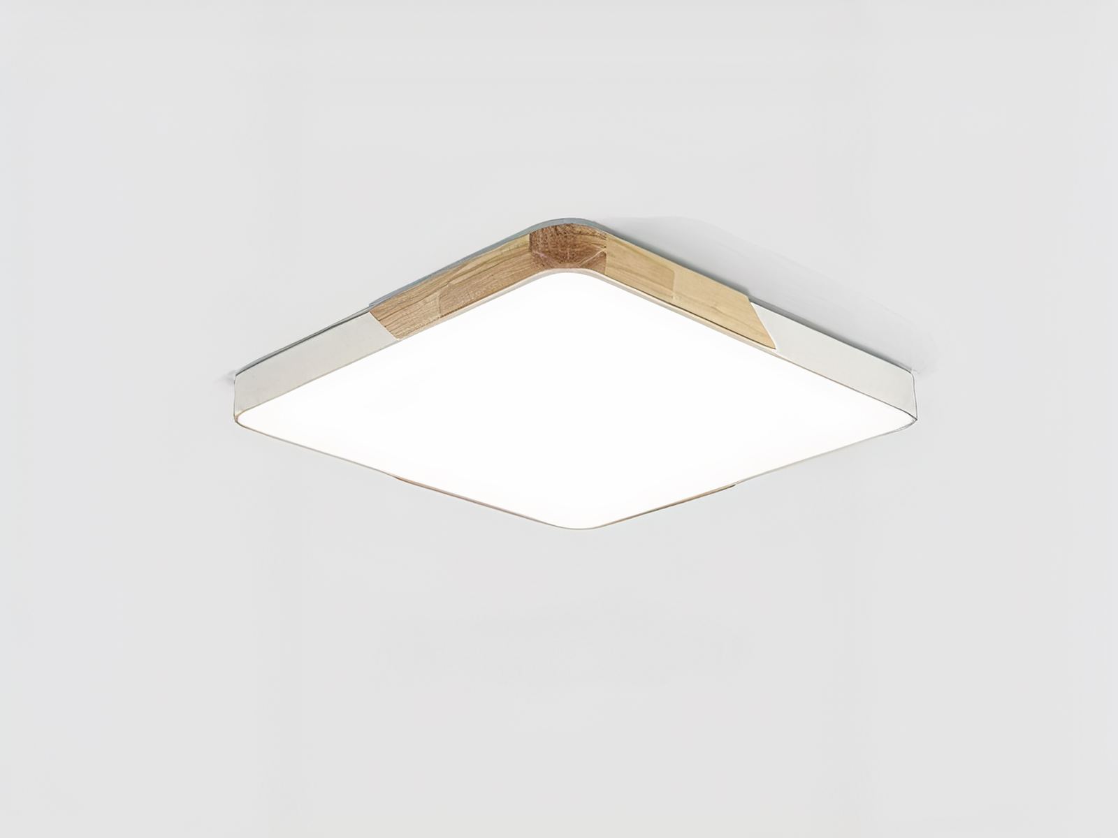 Plafonnier LED design en forme carré en bois Plafonnier LED design en forme carré en bois