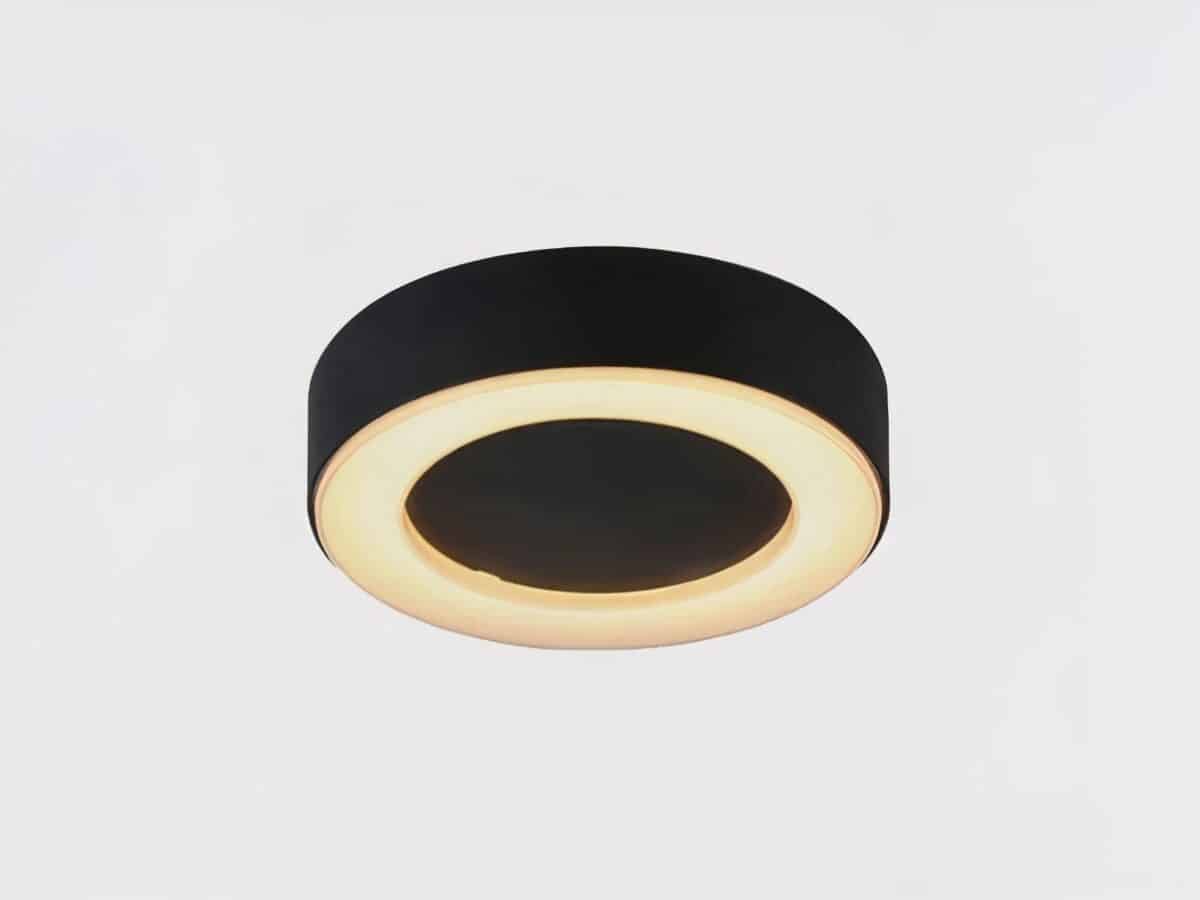 Plafonnier LED exterieur au design moderne et classe sur fond gris