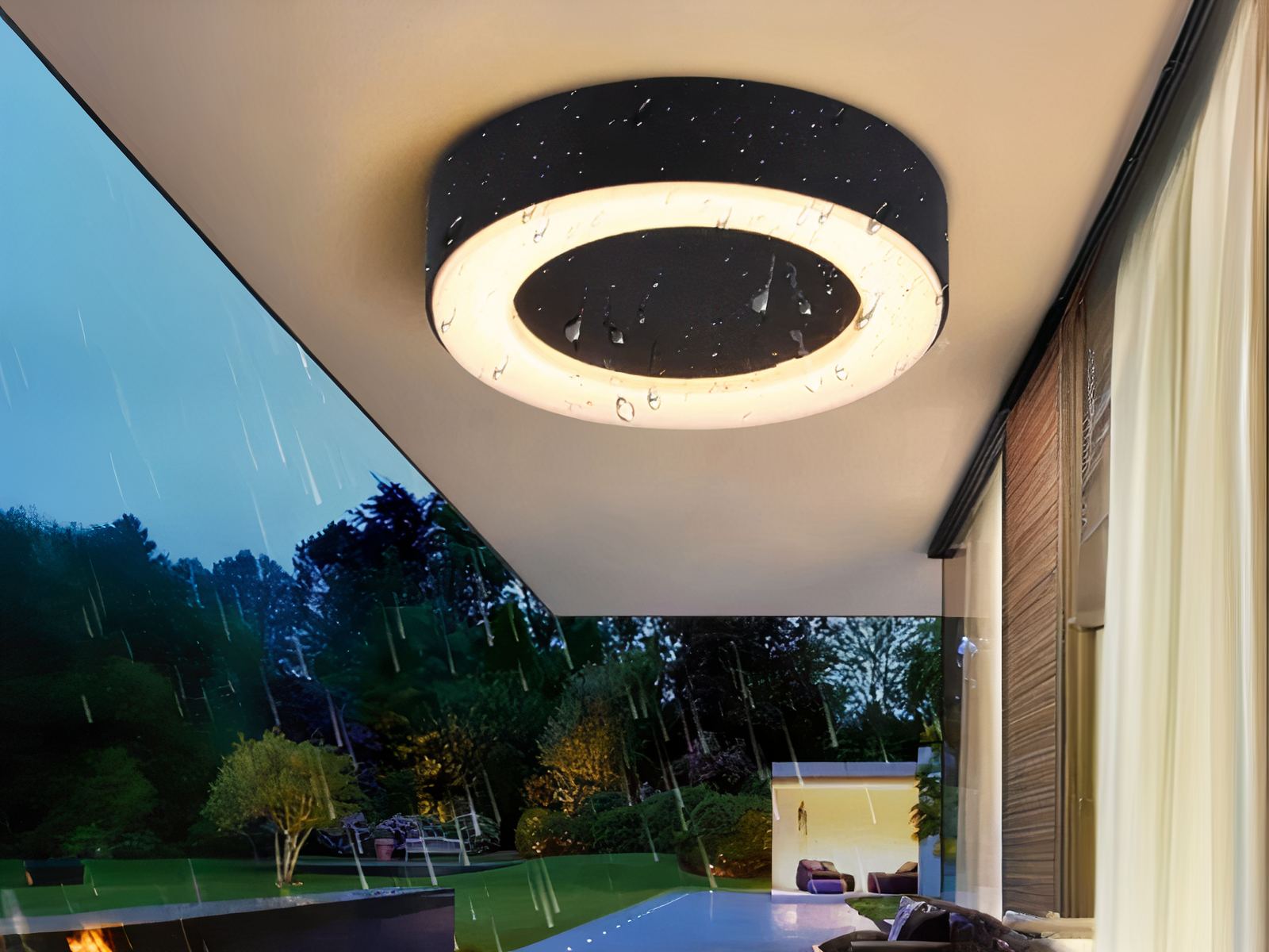 Plafonnier LED exterieur au design moderne et classe
