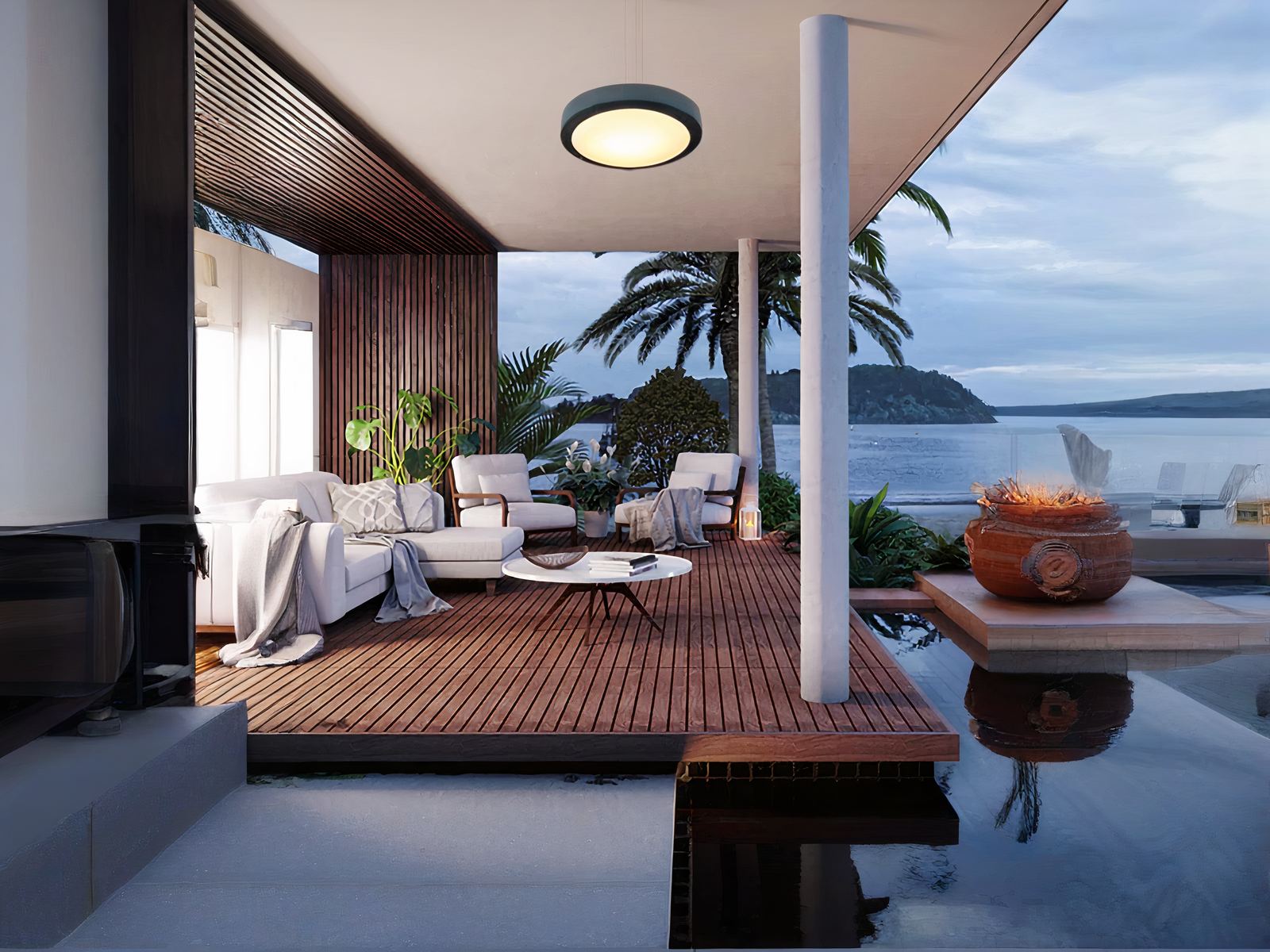 Plafonnier LED exterieur rond et étanche