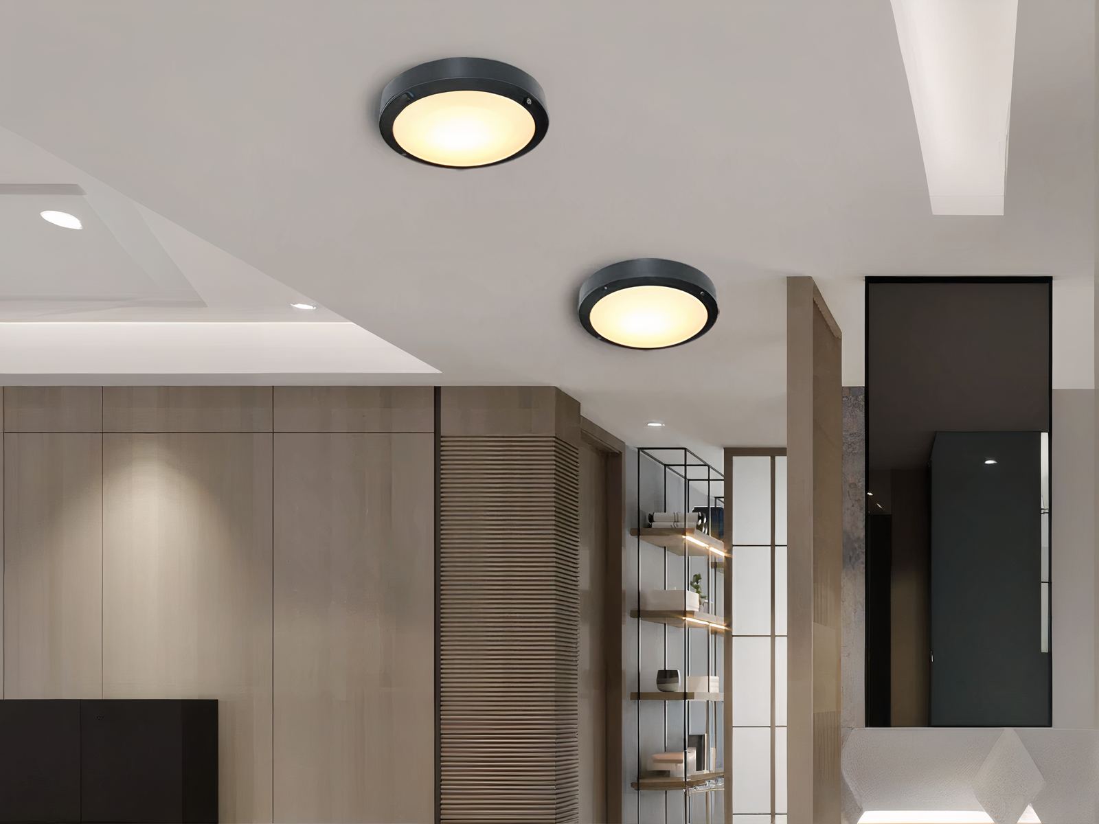 Plafonnier LED exterieur rond et étanche