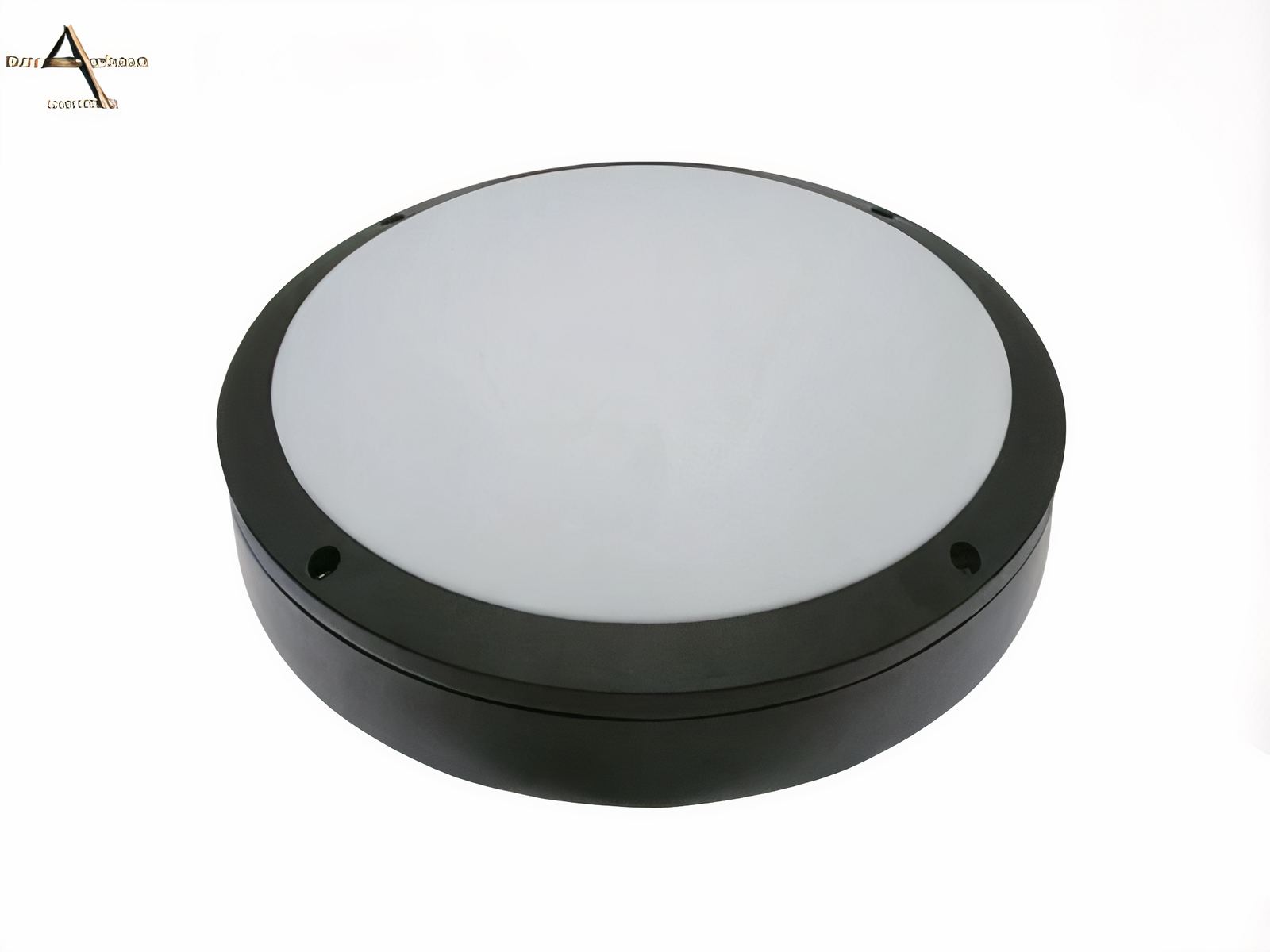 Plafonnier LED exterieur rond et étanche sur fond blanc