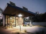 Plafonnier LED exterieur style lustre avec panneau solaire