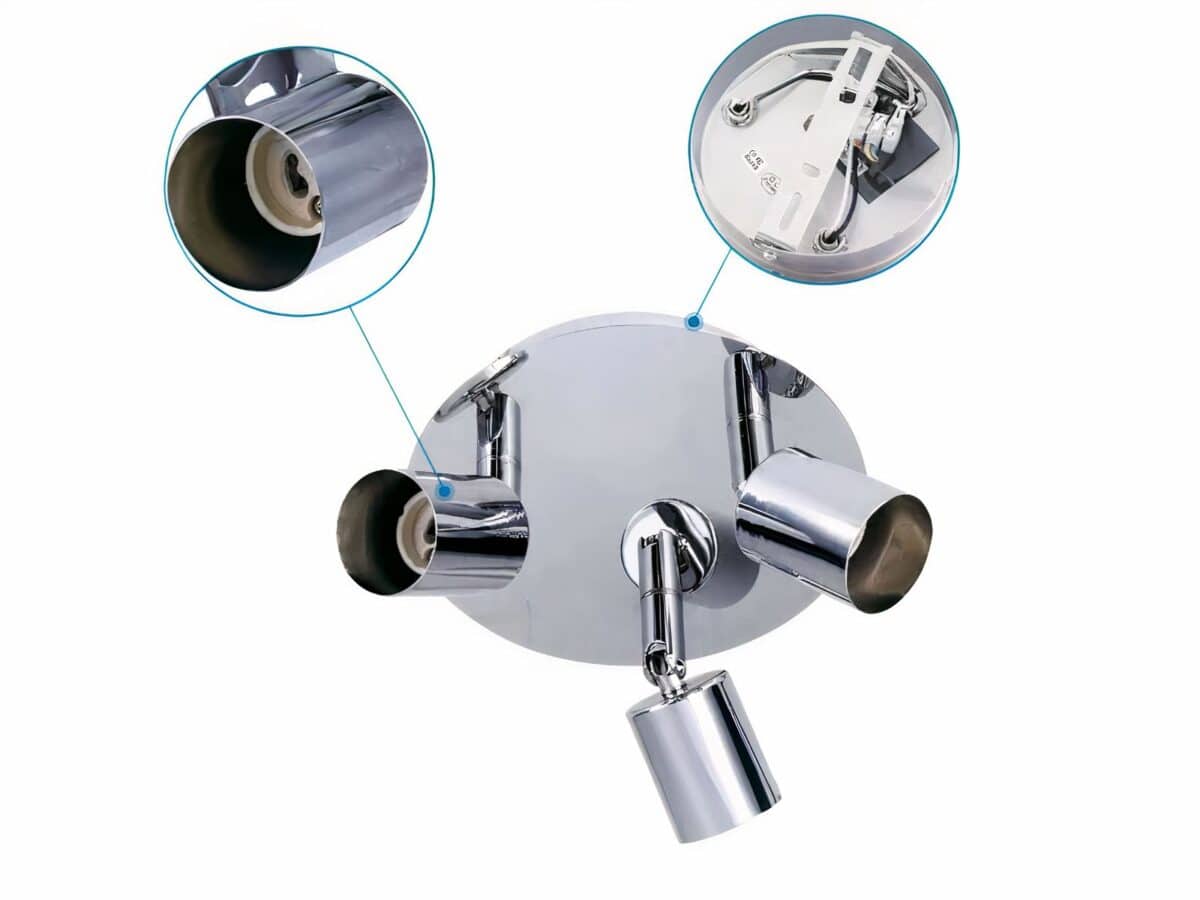Projecteur LED argenté avec têtes rotatives