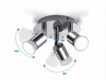 Projecteur LED argenté avec têtes rotatives