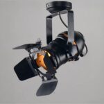 Projecteur LED de scène style rétro Projecteur LED de scène style rétro sur fond gris