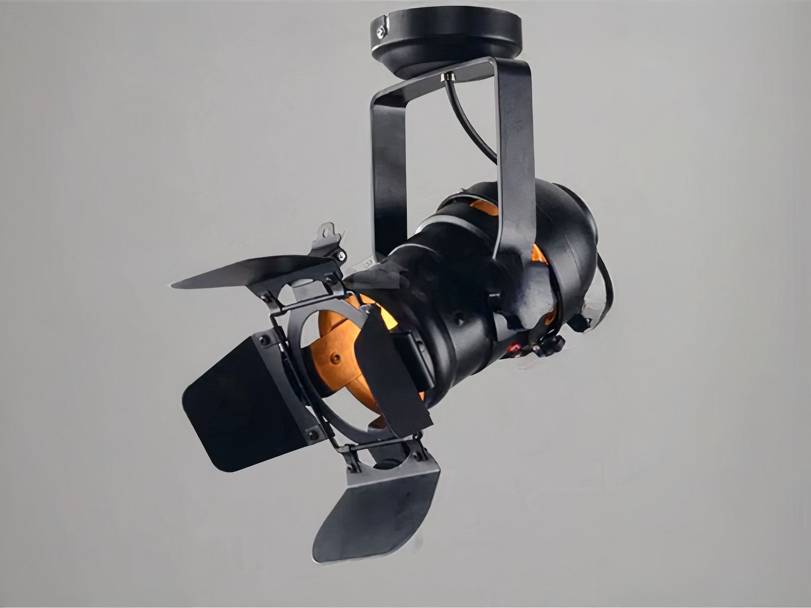 Projecteur LED de scène style rétro sur fond gris