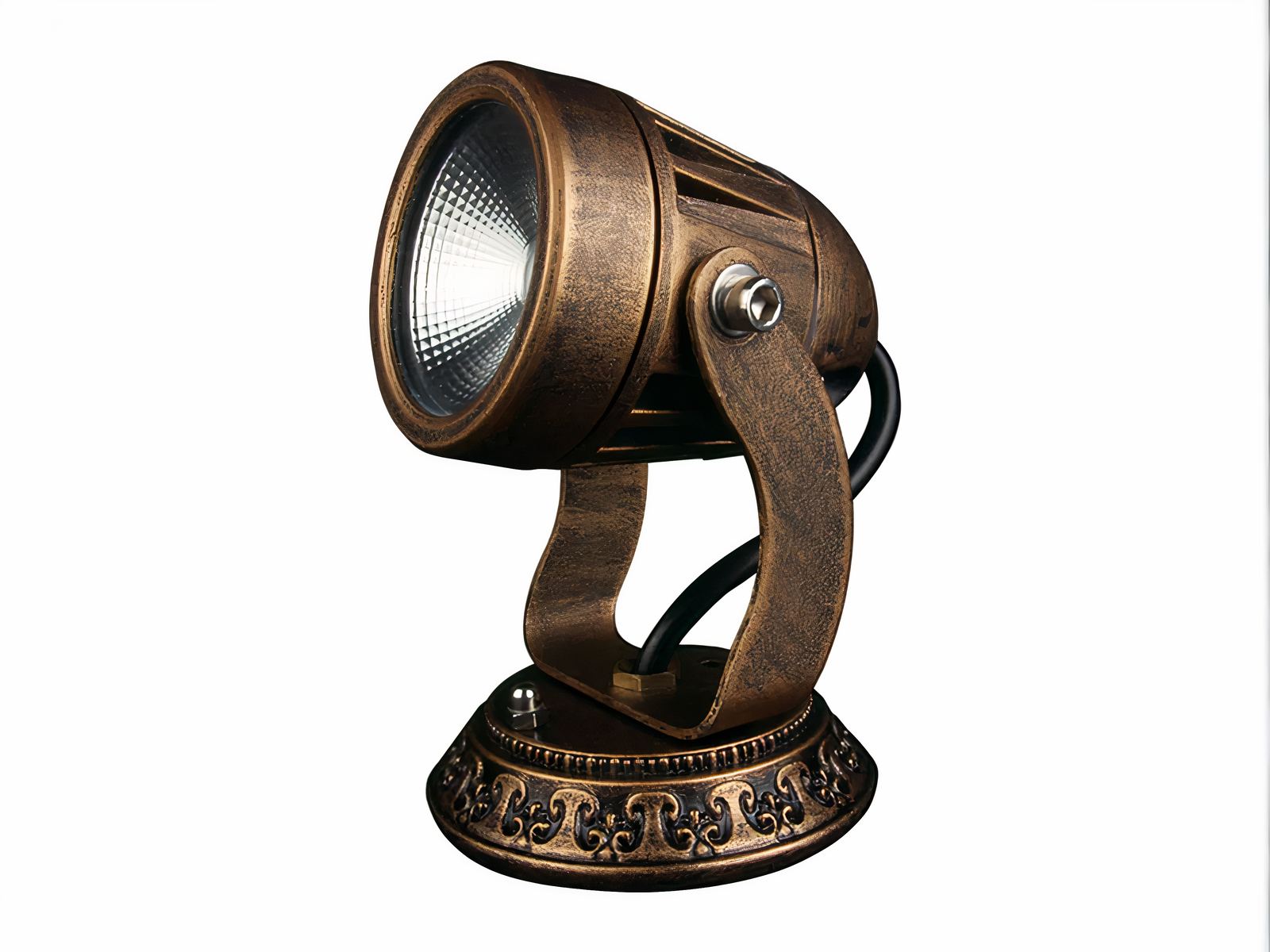 Projecteur LED design style vintage sur fond blanc