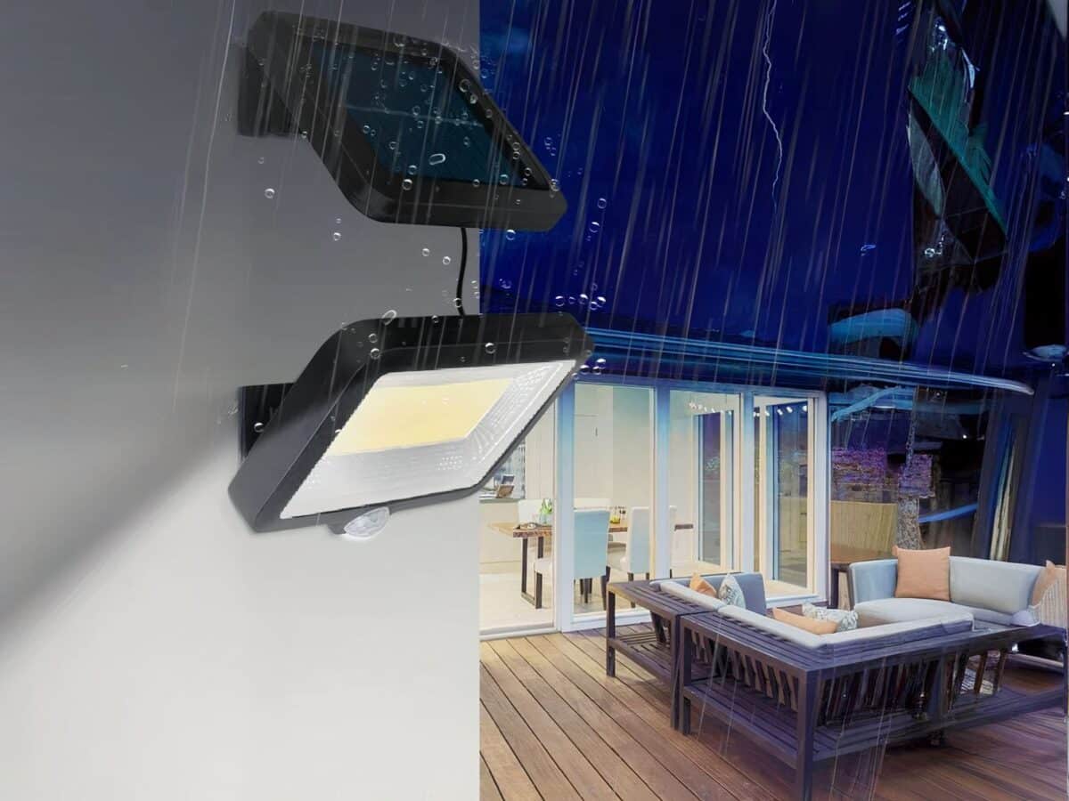 Projecteur LED solaire style moderne et compact