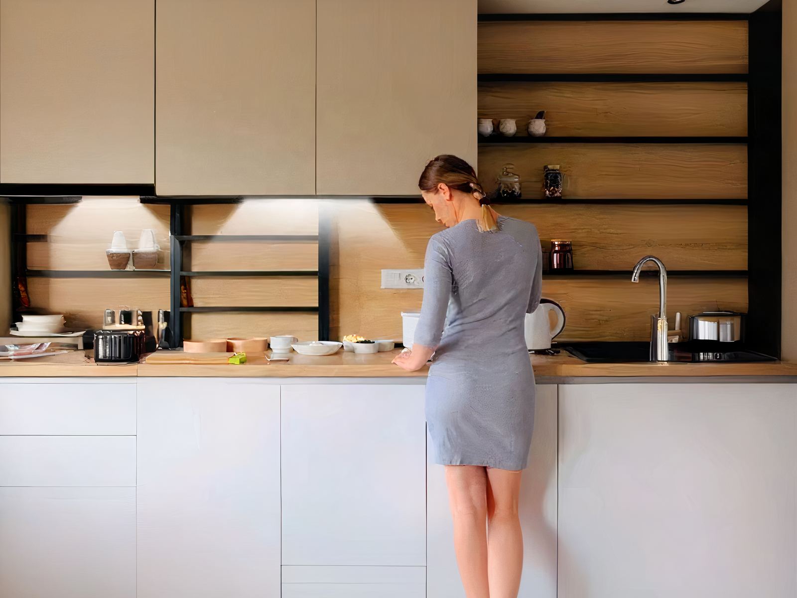 Réglette LED cuisine avec capteur de balayage