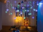Rideau LED design en forme de flocon de neige