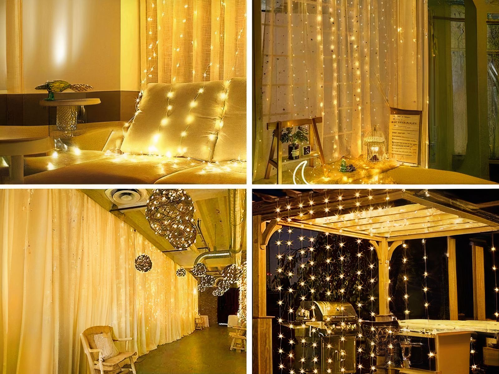 Rideau LED pour décoration de jardin