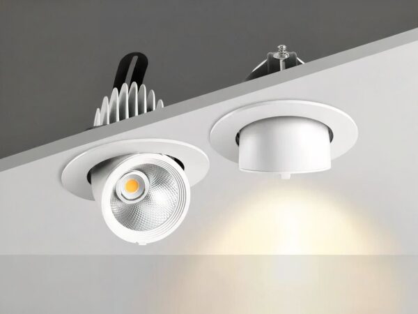 Spot LED encastrable pratique et adaptable allumé