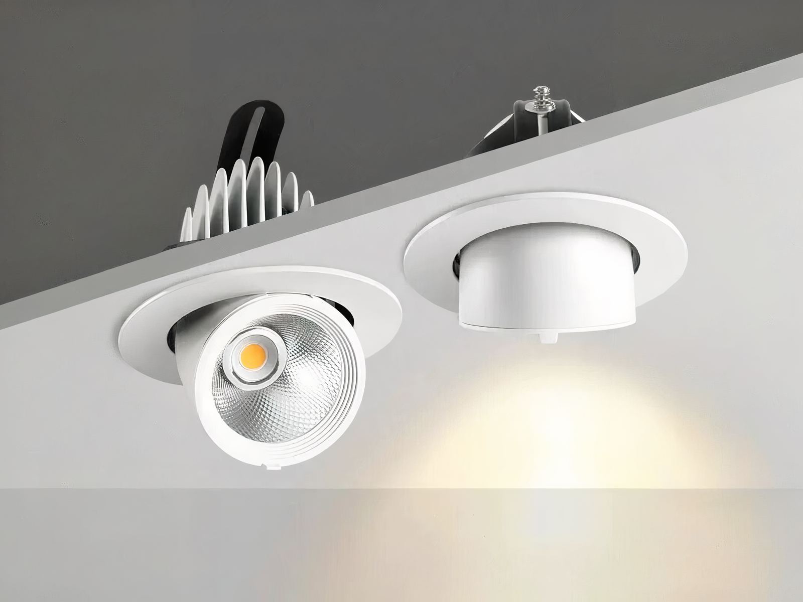 Spot LED encastrable pratique et adaptable allumé