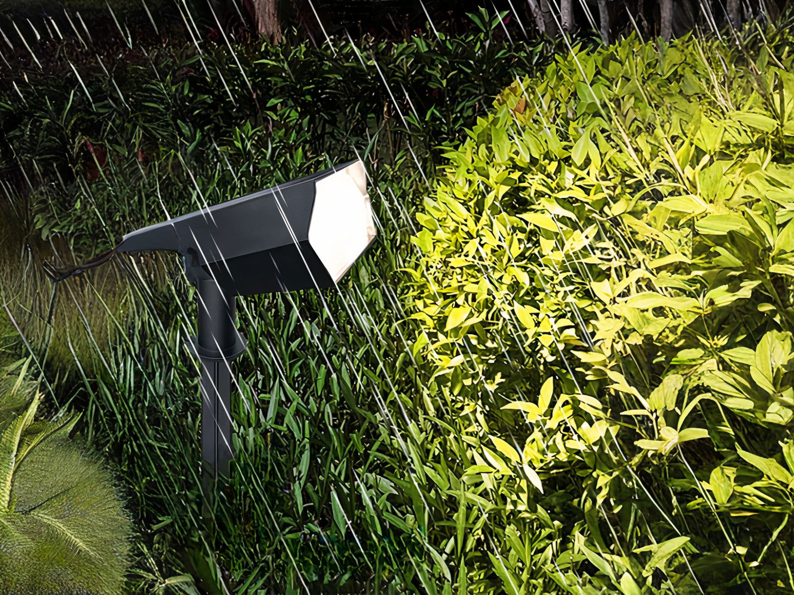 Spot LED solaire noir ajustable et étanche