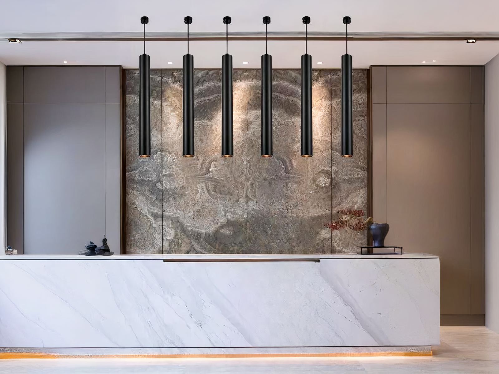 Suspension LED tube noir au design nordique moderne Suspension LED tube noir au design nordique moderne – Image 5