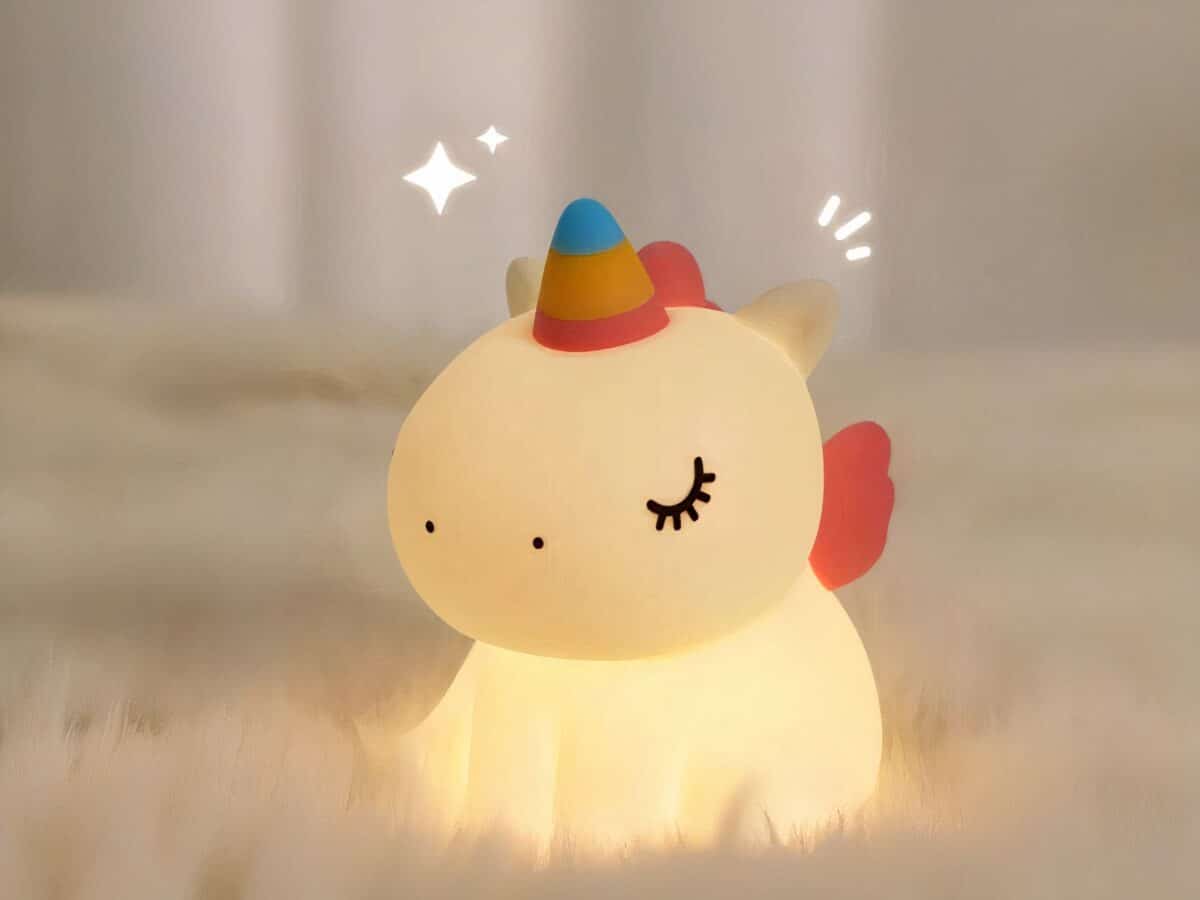 Veilleuse LED rechargeable en forme de licorne
