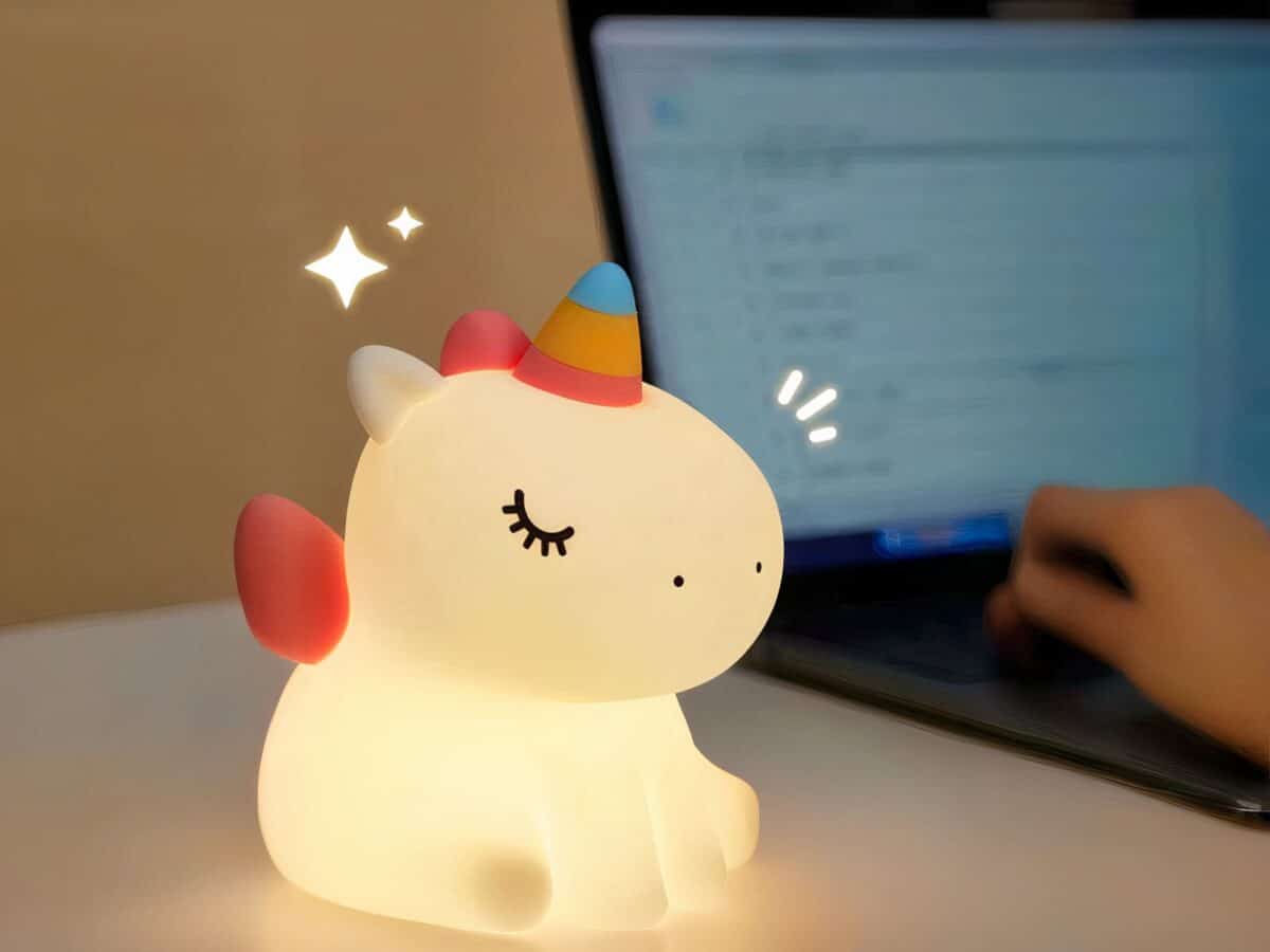Veilleuse LED rechargeable en forme de licorne