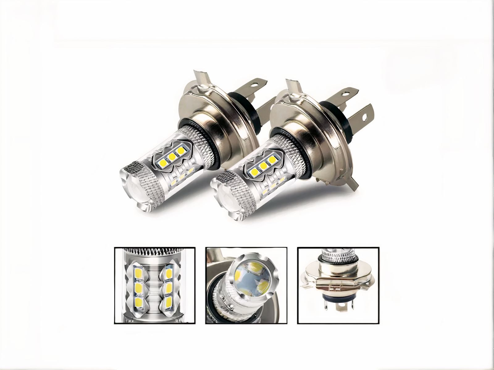 Lot de deux ampoules h4 LED antibrouillard moto et voiture Lot de deux ampoules h4 LED antibrouillard moto et voiture – Image 3