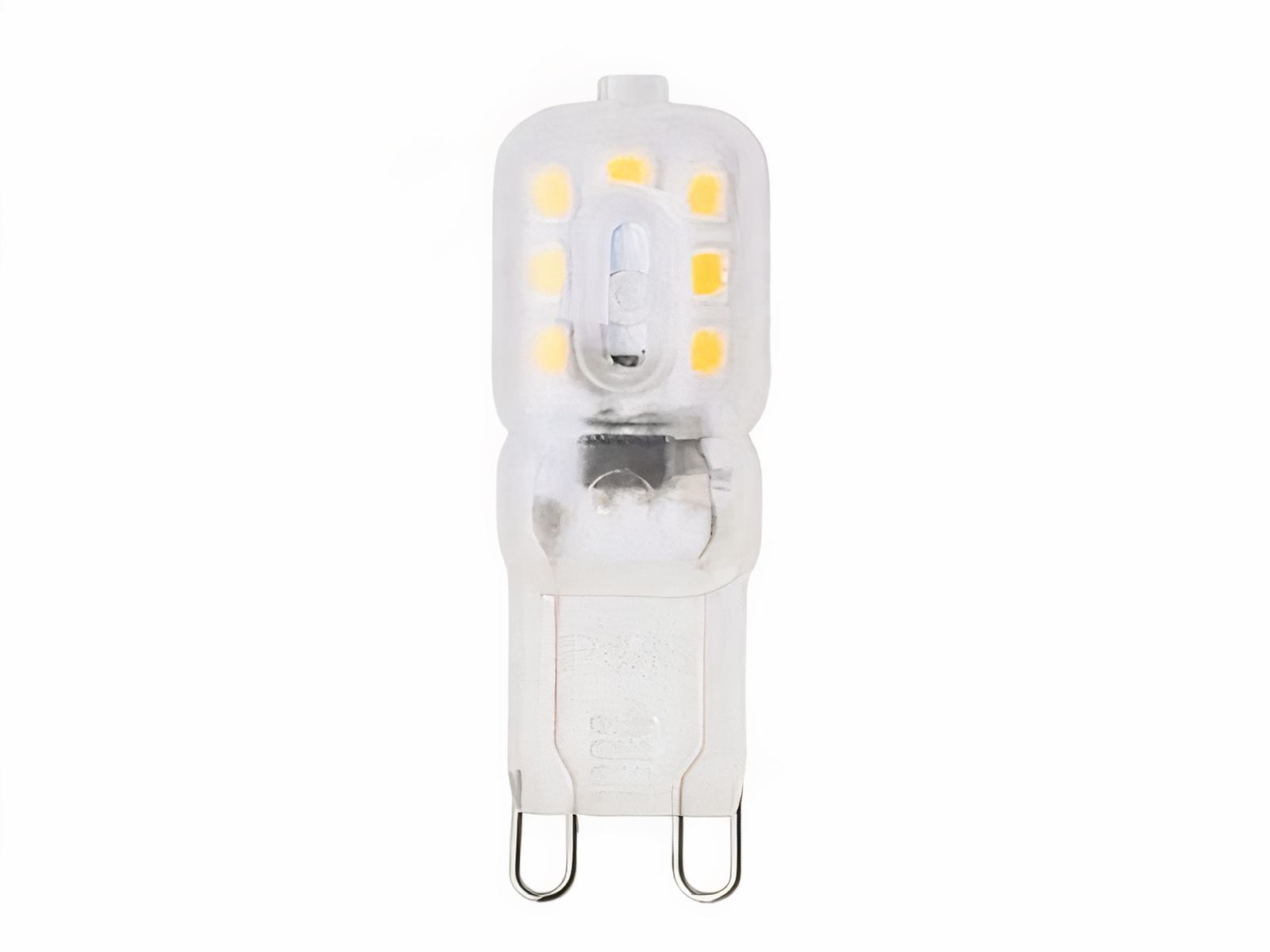 Ampoule LED G9 lumière froide sur fond blanc