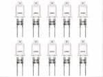 Lot de 10 ampoules alignées sur fond blanc
