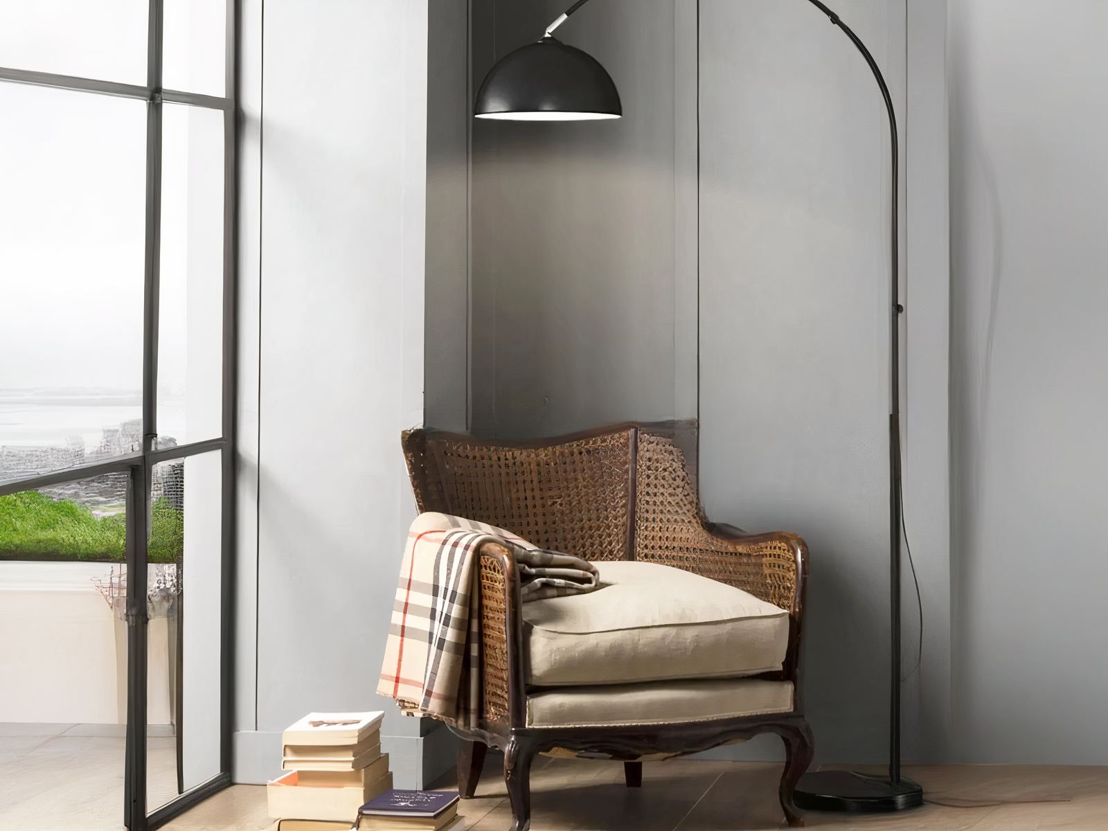 Lampadaire LED noir design et moderne