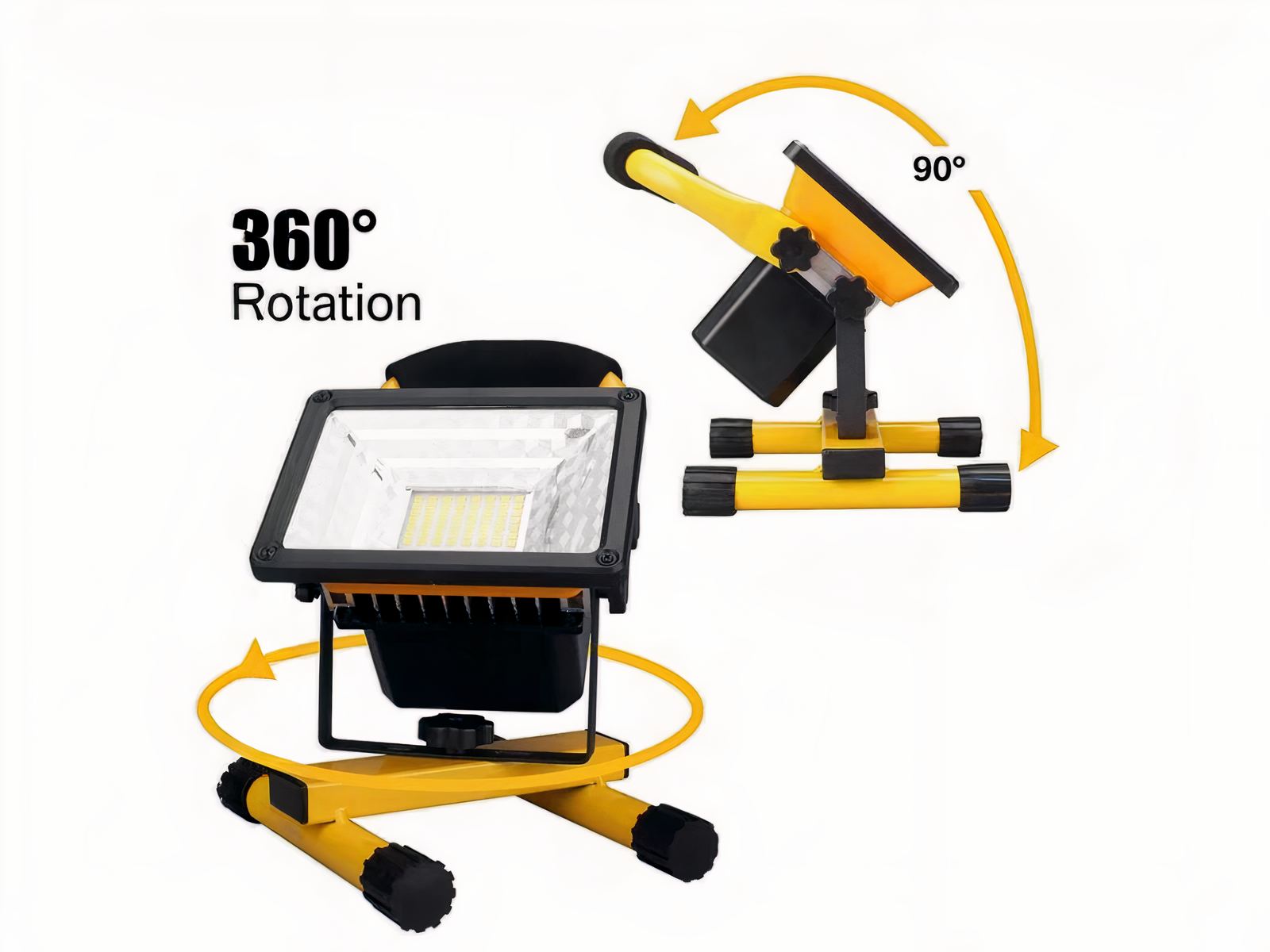 Lampe de travail LED à rotation sur pied imperméable