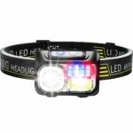 Lampe frontale LED flexible à luminosité réglable Lampe frontale LED flexible à luminosité réglable sur fond blanc