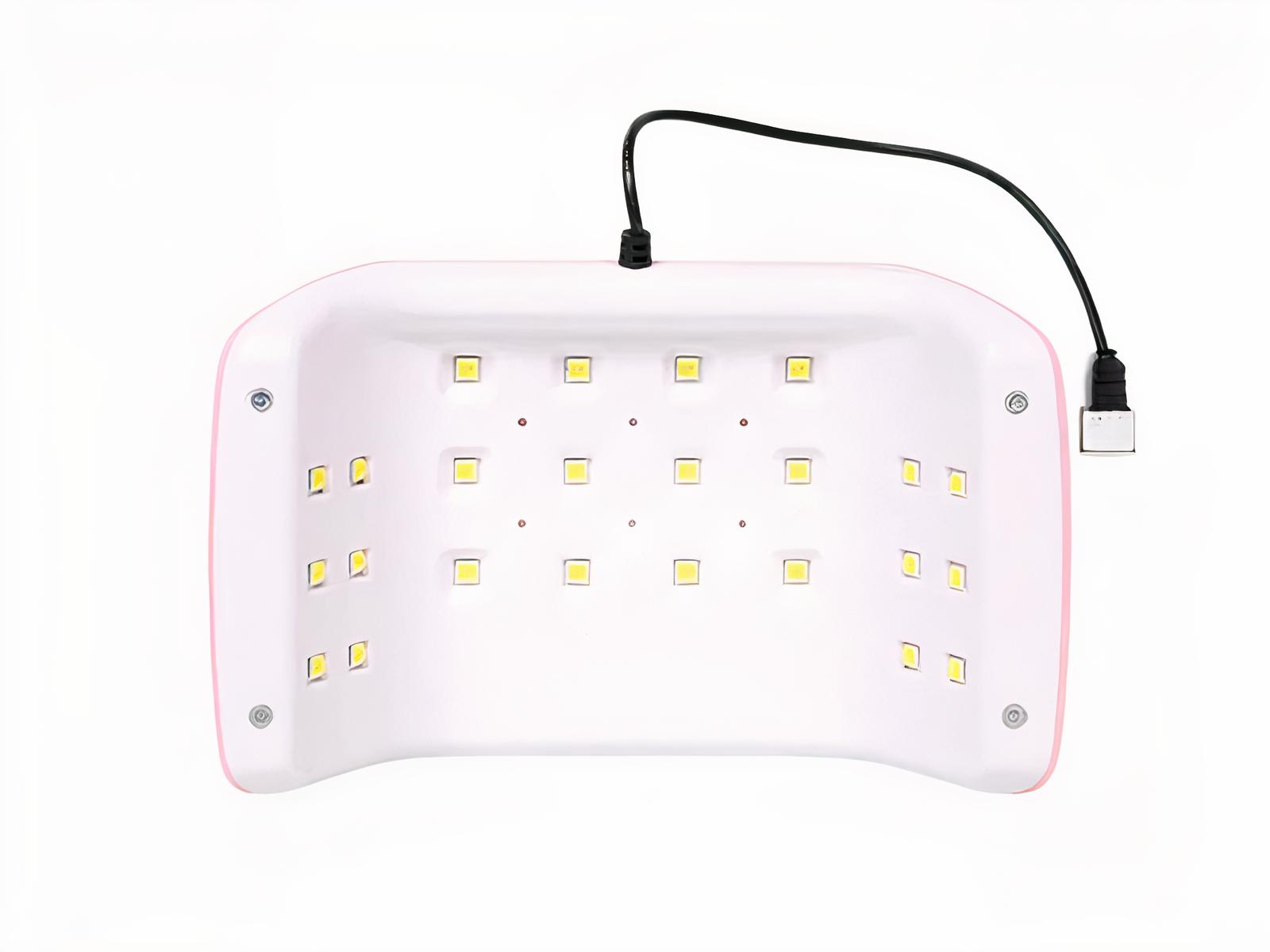 Lampe LED ongle rose compacte et puissante