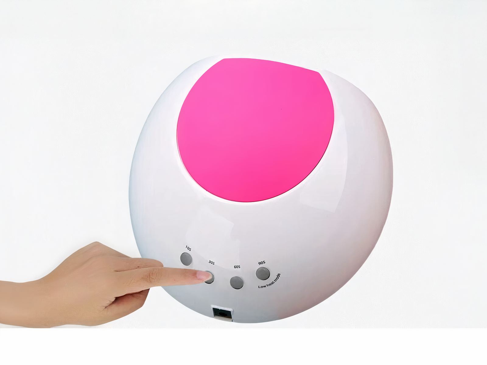 Lampe LED ongle UV design arrondi rose et blanche