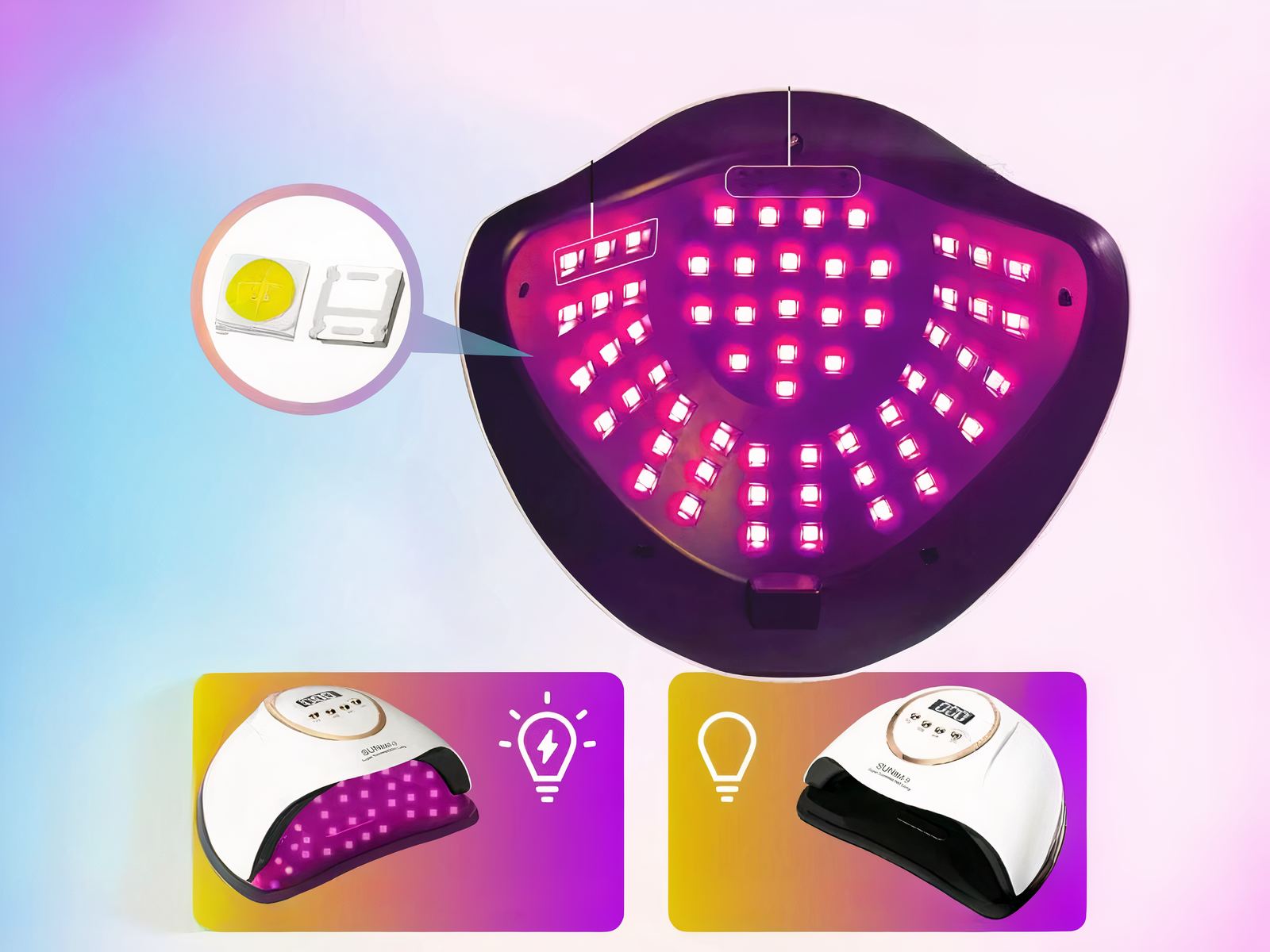 Lampe LED ongle UV lumière rose
