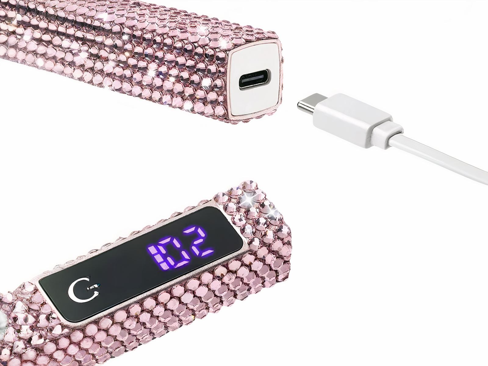 Lampe LED ongle UV mini strass roses avec écran